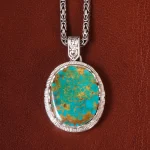 گردنبند فیروزه مردانه کد 21271