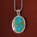 گردنبند فیروزه مردانه کد 21273