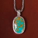 گردنبند فیروزه مردانه کد 21274