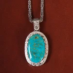 گردنبند فیروزه مردانه کد 21276