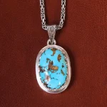 گردنبند فیروزه مردانه کد 21277