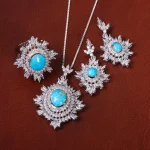 نیم ست فیروزه زنانه کد 21285