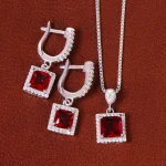 نیم ست سنتاتیک یاقوت سرخ زنانه کد 21295