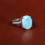 انگشتر فیروزه عجمی زنانه کد 21458