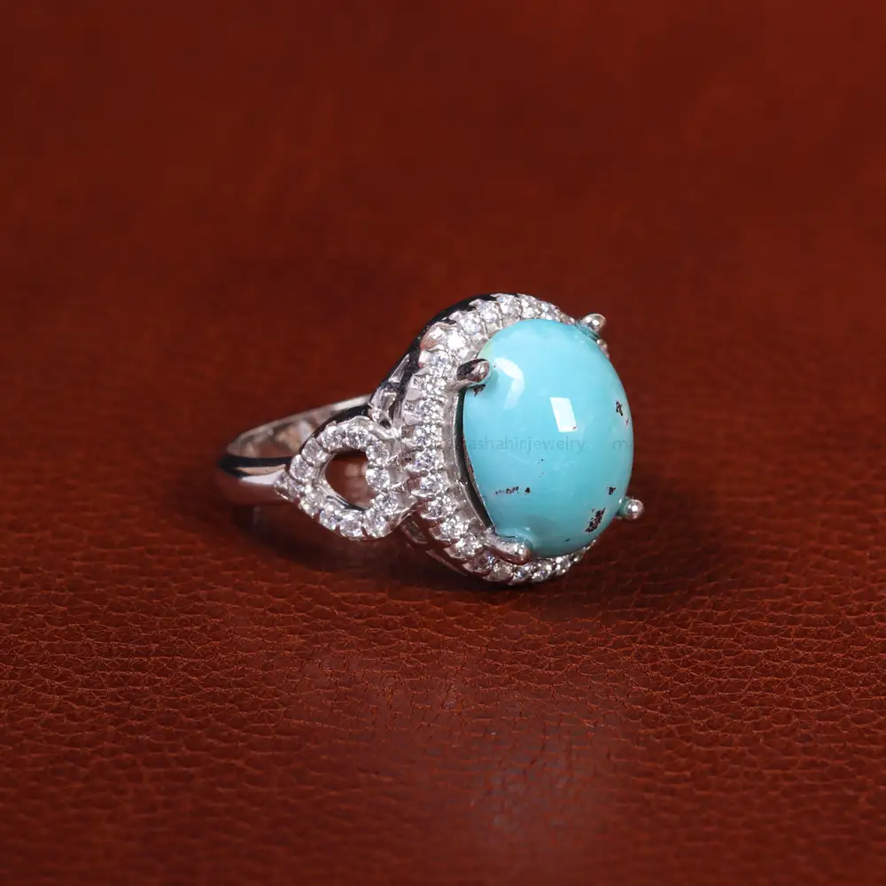 انگشتر فیروزه عجمی زنانه کد 21472