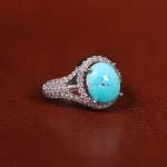 انگشتر فیروزه عجمی زنانه کد 21473