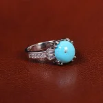 انگشتر فیروزه عجمی زنانه کد 21490