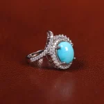 انگشتر فیروزه عجمی زنانه کد 21494