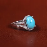 انگشتر فیروزه عجمی زنانه کد 21495