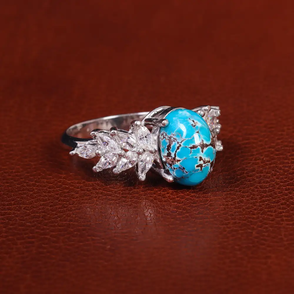 انگشتر فیروزه شجری زنانه کد 21498