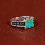 انگشتر فیروزه شجری مردانه کد 21508