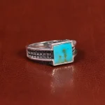 انگشتر فیروزه شجری مردانه کد 21510