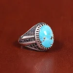 انگشتر فیروزه شجری مردانه کد 21521