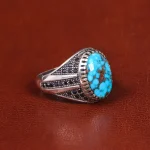انگشتر فیروزه شجری مردانه کد 21527