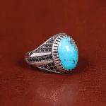 انگشتر فیروزه شجری مردانه کد 21530