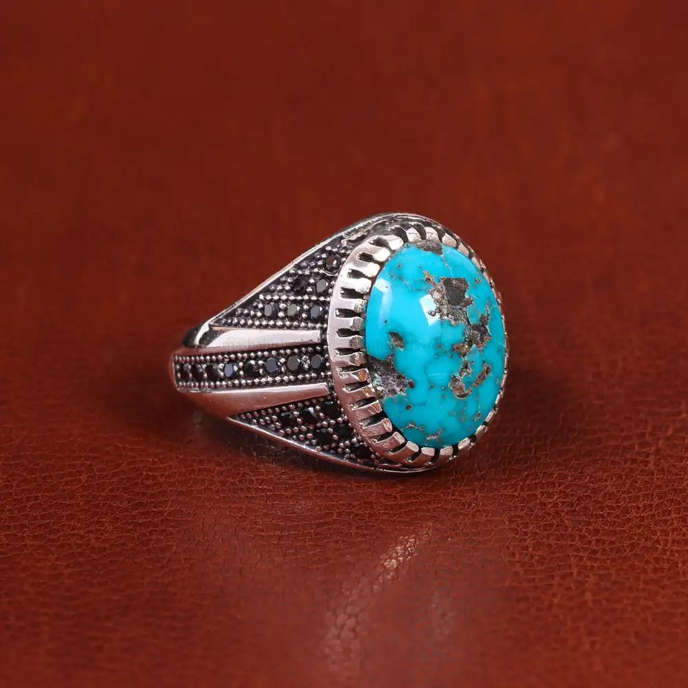 انگشتر فیروزه شجری مردانه کد 21536