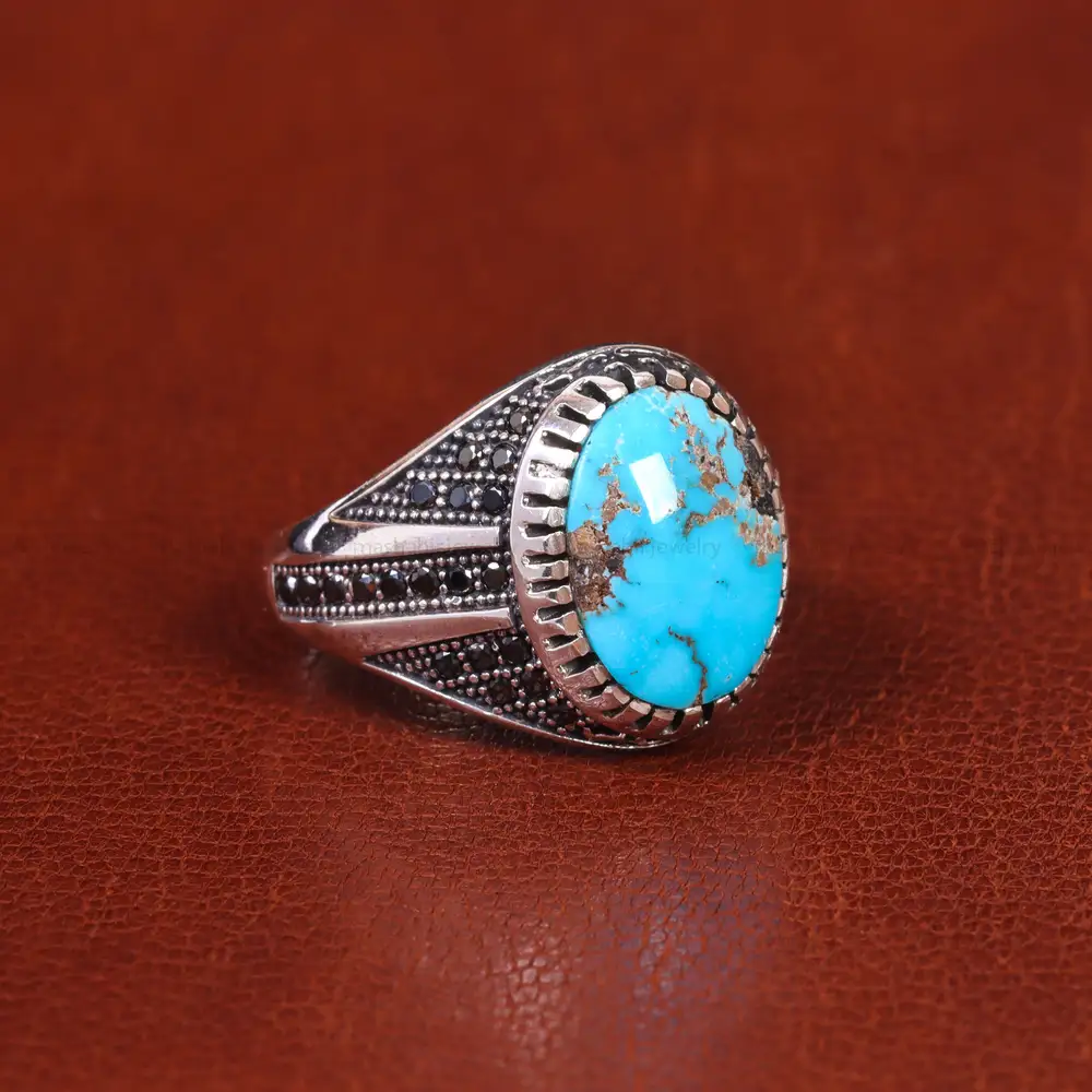 انگشتر فیروزه شجری مردانه کد 21539