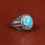 انگشتر فیروزه شجری مردانه کد 21543