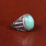 انگشتر فیروزه عجمی مردانه کد 21545