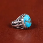 انگشتر فیروزه شجری مردانه کد 21547