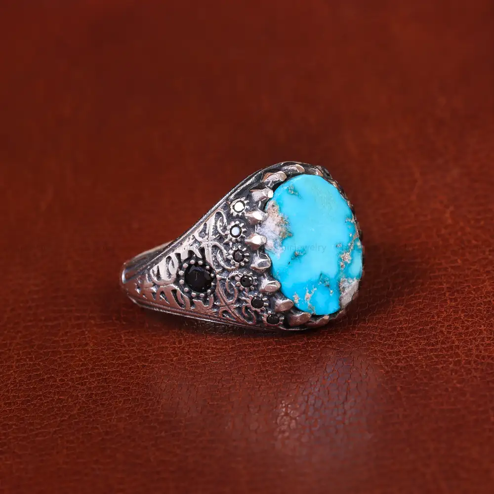 انگشتر فیروزه شجری مردانه کد 21557