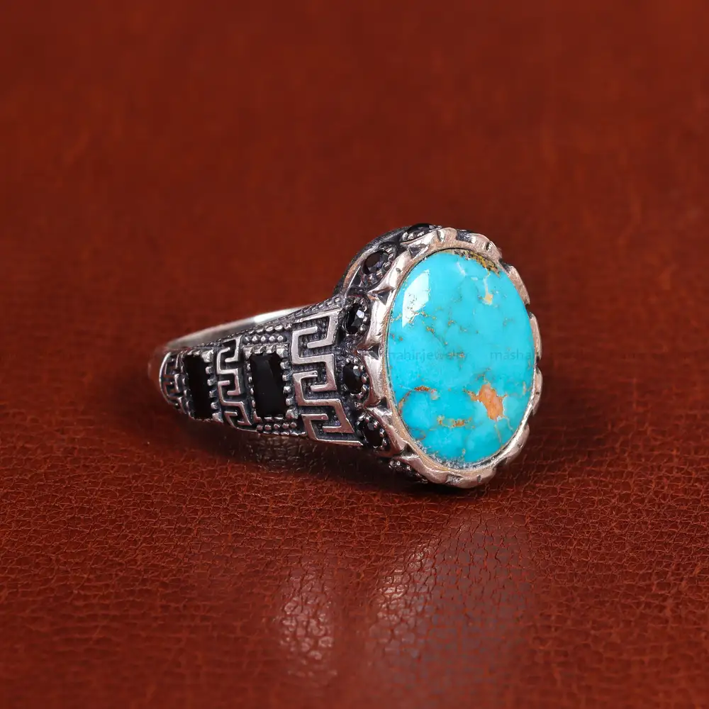 انگشتر فیروزه شجری مردانه کد 21569