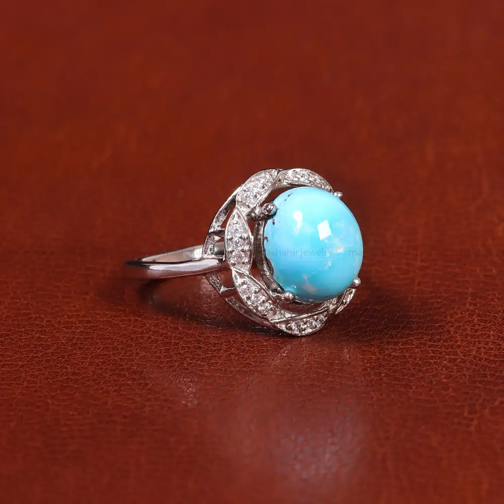 انگشتر فیروزه عجمی زنانه کد 21580