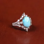 انگشتر فیروزه عجمی زنانه کد 21581