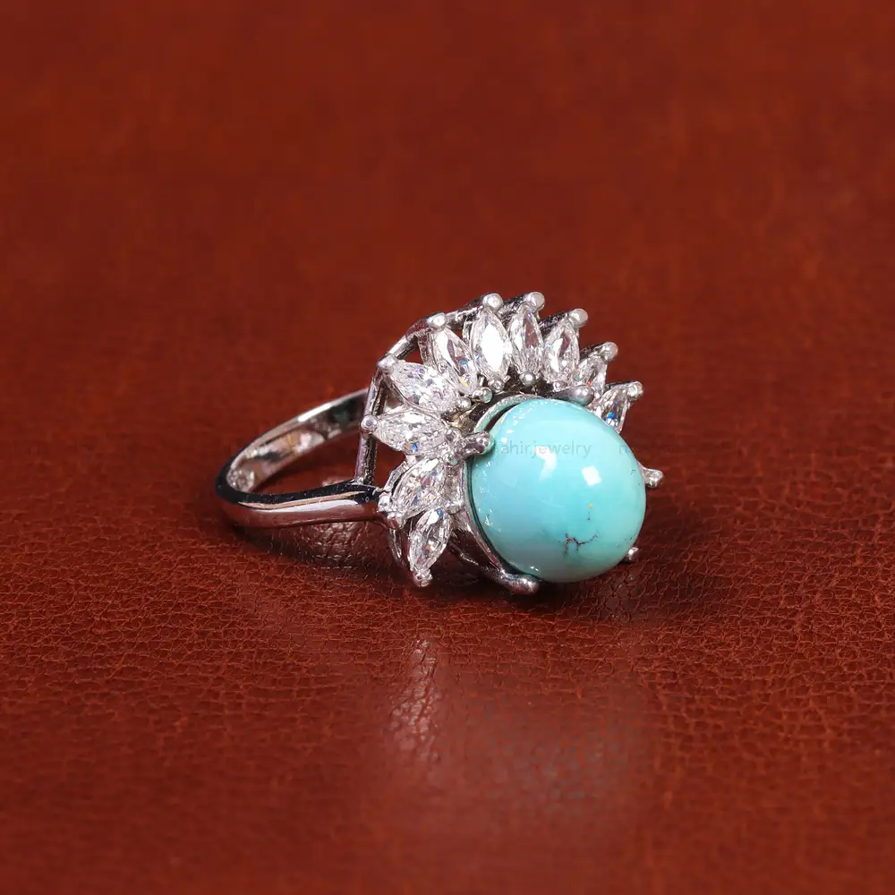 انگشتر فیروزه عجمی زنانه کد 21586