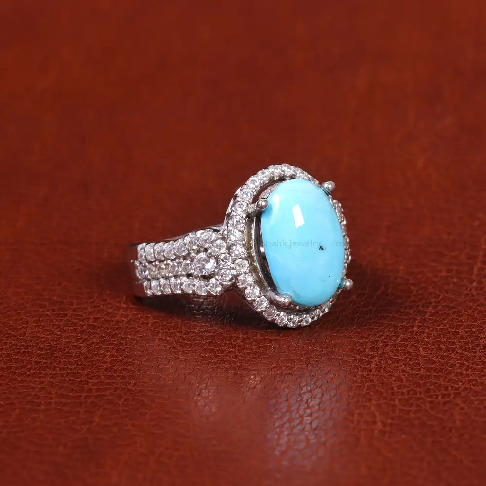 انگشتر فیروزه عجمی زنانه کد 21593