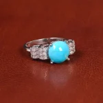 انگشتر فیروزه عجمی زنانه کد 21624