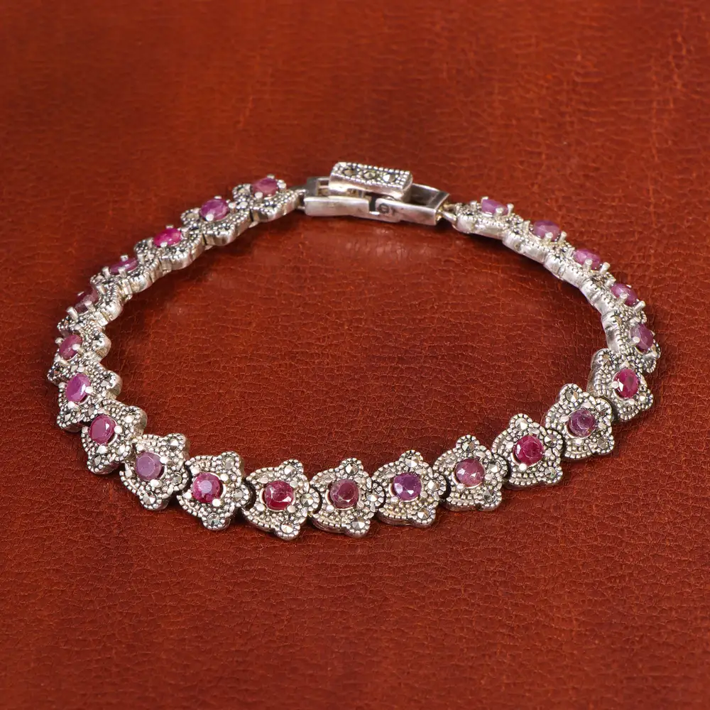 دستبند یاقوت سرخ زنانه کد 21634