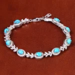 دستبند فیروزه زنانه کد 21636