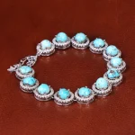 دستبند فیروزه زنانه کد 21638