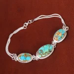 دستبند فیروزه زنانه کد 21639