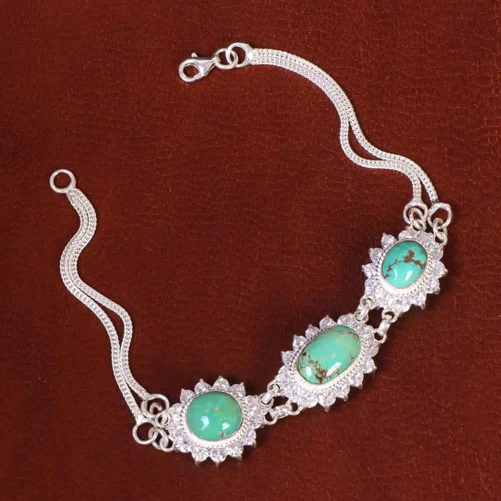 دستبند فیروزه زنانه کد 21641