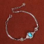 دستبند فیروزه زنانه کد 21644