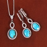 نیم ست فیروزه زنانه کد 21647