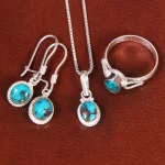 نیم ست فیروزه زنانه کد 21649