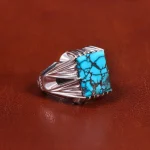 انگشتر فیروزه شجری مردانه کد 21651