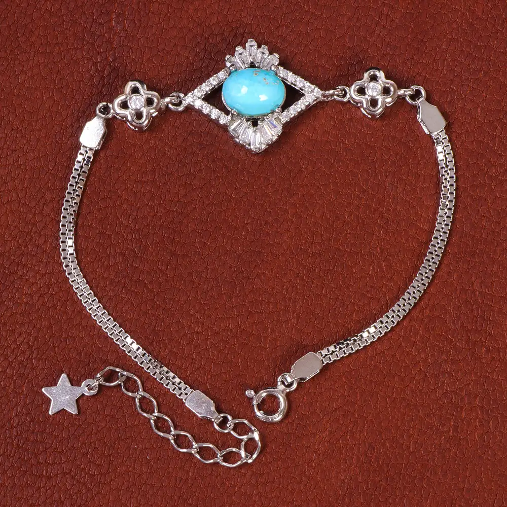 دستبند فیروزه زنانه کد 21751