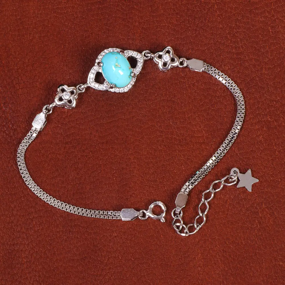 دستبند فیروزه زنانه کد 21760