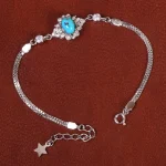 دستبند فیروزه زنانه کد 21766