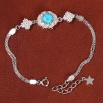 دستبند فیروزه زنانه کد 21769