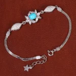 دستبند فیروزه زنانه کد 21774
