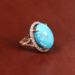 انگشتر فیروزه شجری زنانه کد 21826