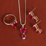 نیم ست یاقوت سرخ زنانه کد 21831