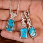 نیم ست فیروزه زنانه کد 21260