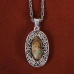 گردنبند فیروزه مردانه کد 21268