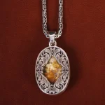 گردنبند فیروزه مردانه کد 21269